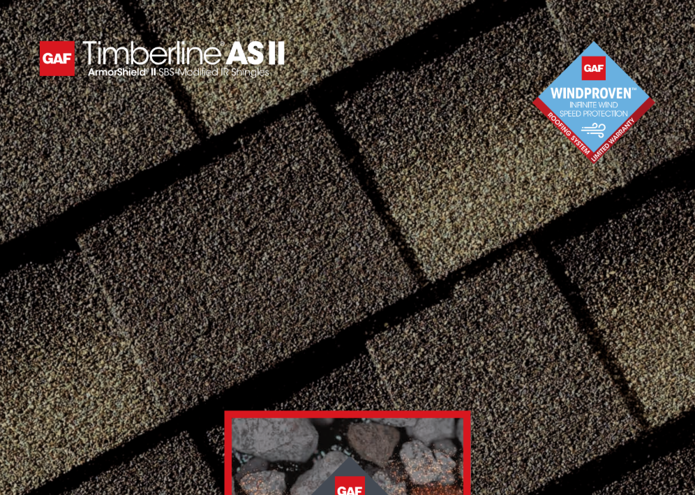 GAF Timberline AS II - ArmorShield II SBS Modified IR Shingles